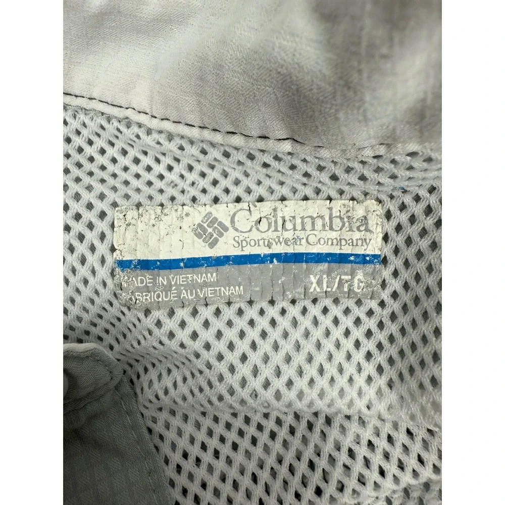 Columbia PFG Fishing Shirt Mens XL Gray Omni Shade Long Sleeve‎ Performance UPF